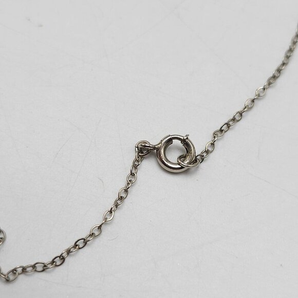 Pink Reverse Carved Intaglio Glass Pendant Necklace With Chain Pearl Accents - Picture 5 of 7